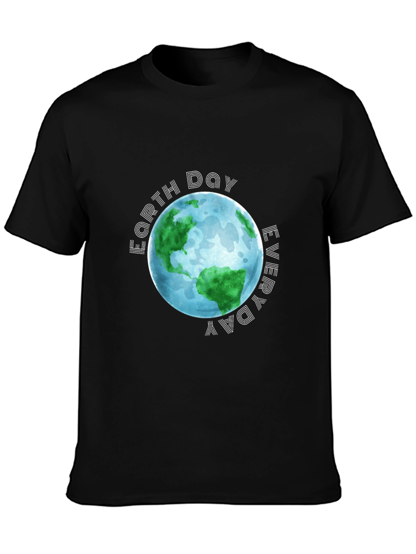 Earth Day Everyday Black Graphic T-Shirt