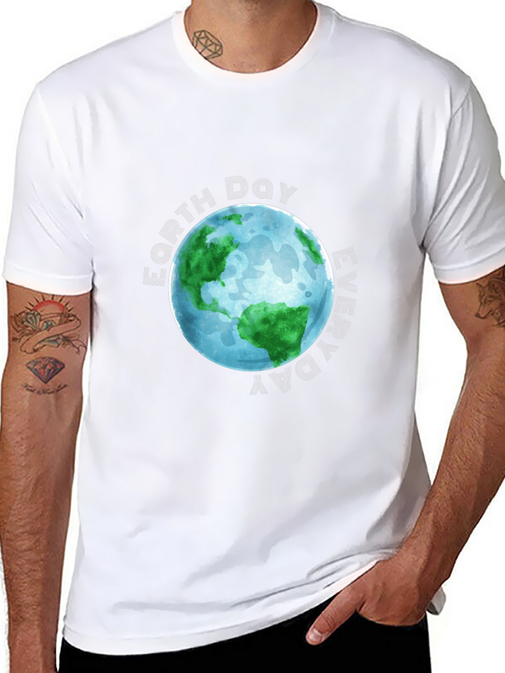 Earth Day Everyday Black Graphic T-Shirt