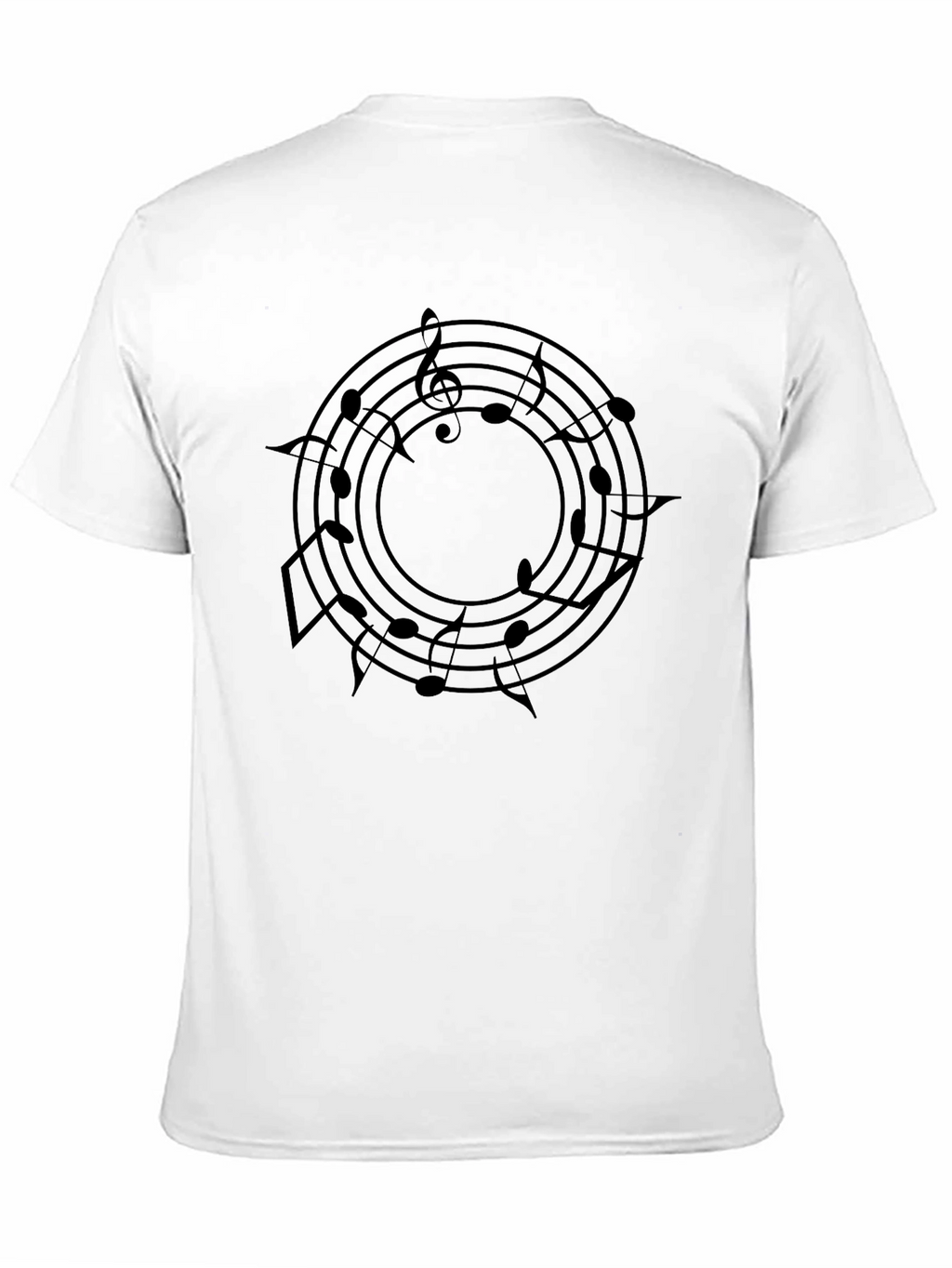 Musical Notes Circle Black T-Shirt