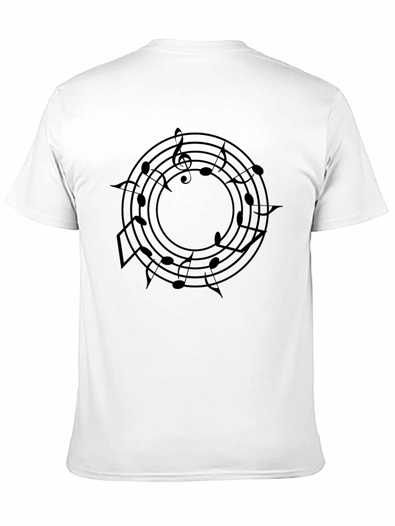 Musical Notes Circle Black T-Shirt