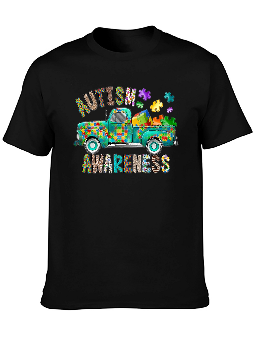 Autism Awareness Puzzle Truck Graphic Tee