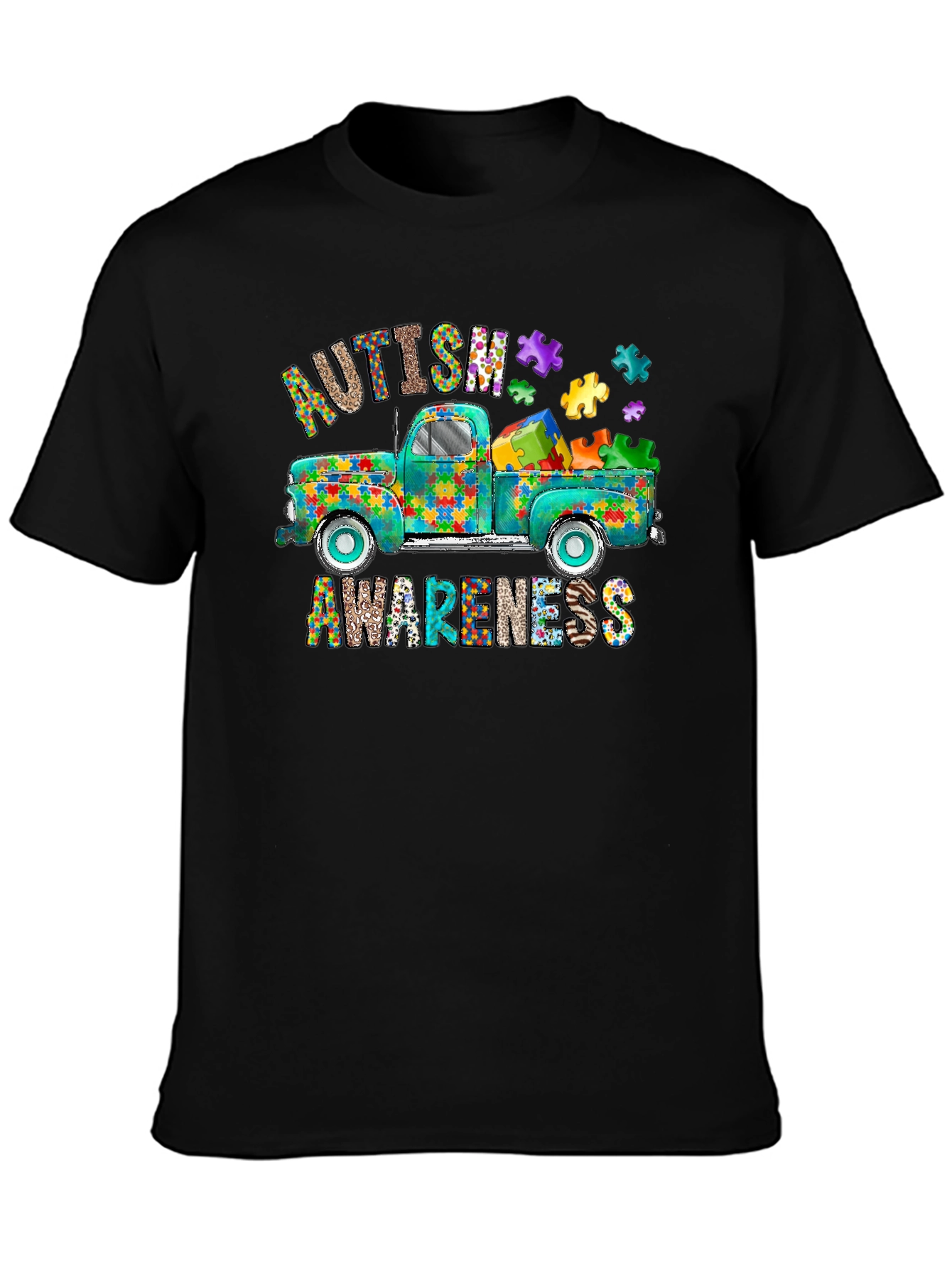 Autism Awareness Puzzle Truck Graphic Tee