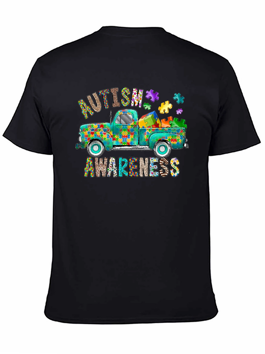 Autism Awareness Puzzle Truck Graphic Tee