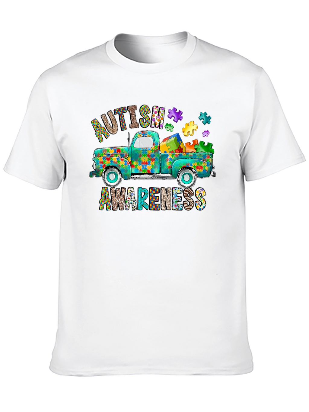 Autism Awareness Puzzle Truck Graphic Tee