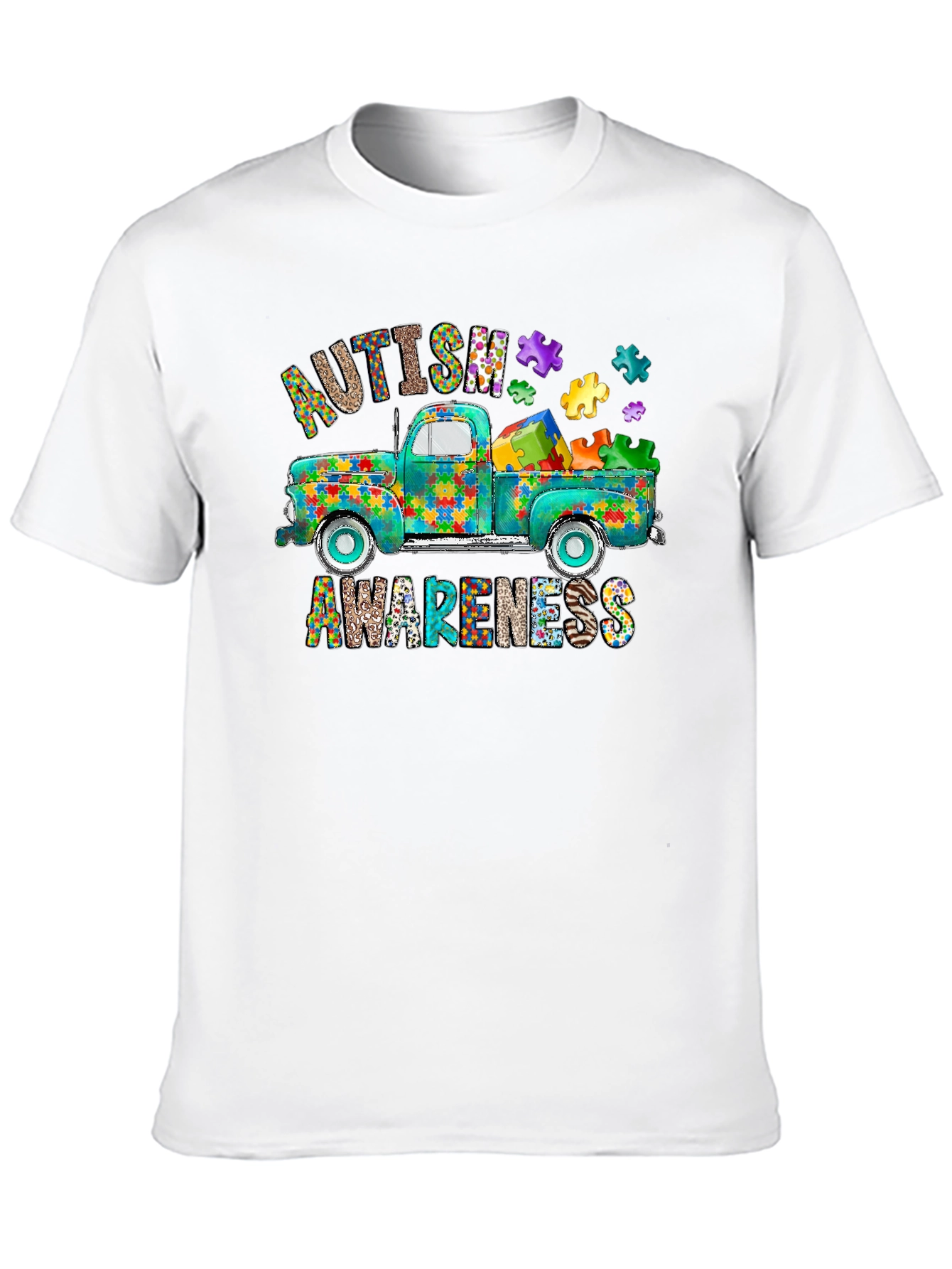 Autism Awareness Puzzle Truck Graphic Tee