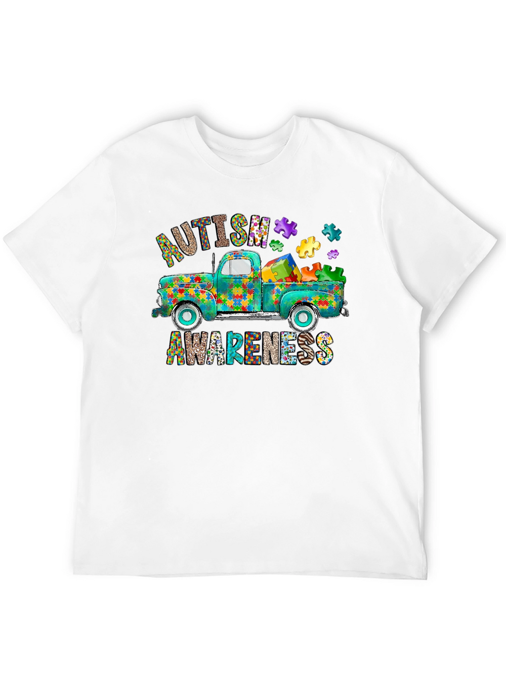 Autism Awareness Puzzle Truck Graphic Tee