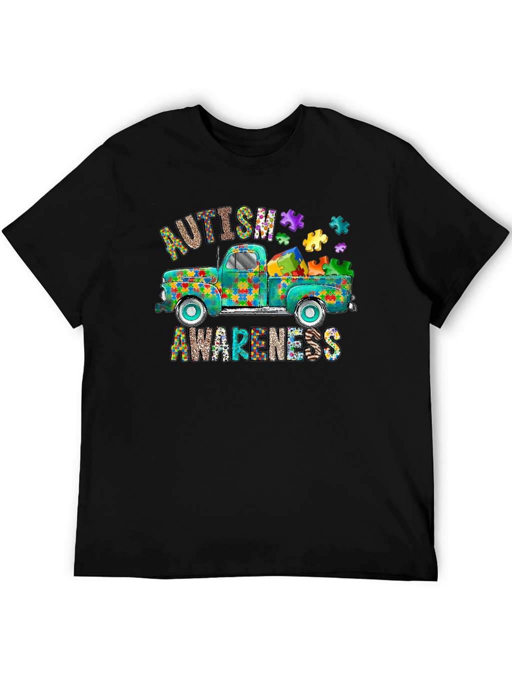 Autism Awareness Puzzle Truck Graphic Tee