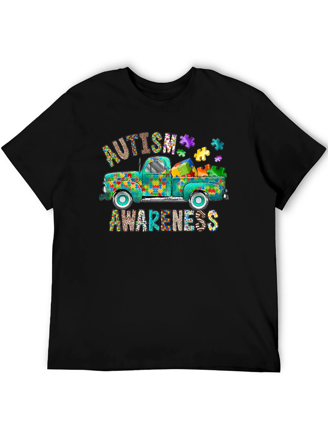 Autism Awareness Puzzle Truck Graphic Tee