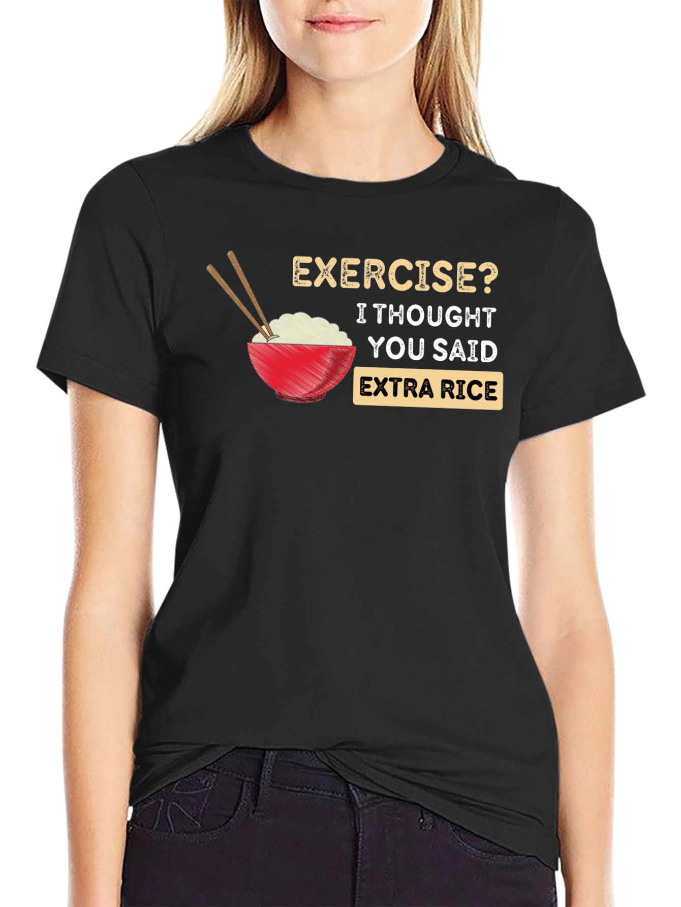 Extra Rice Please T-Shirt - Funny Foodie Tee