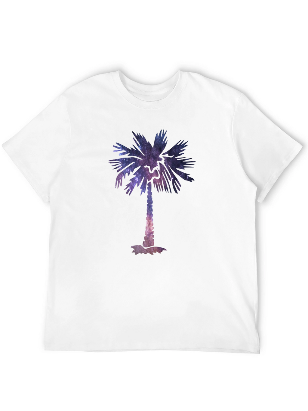 Cosmic Palm Tree Graphic Tee - Stylish Black T-Shirt