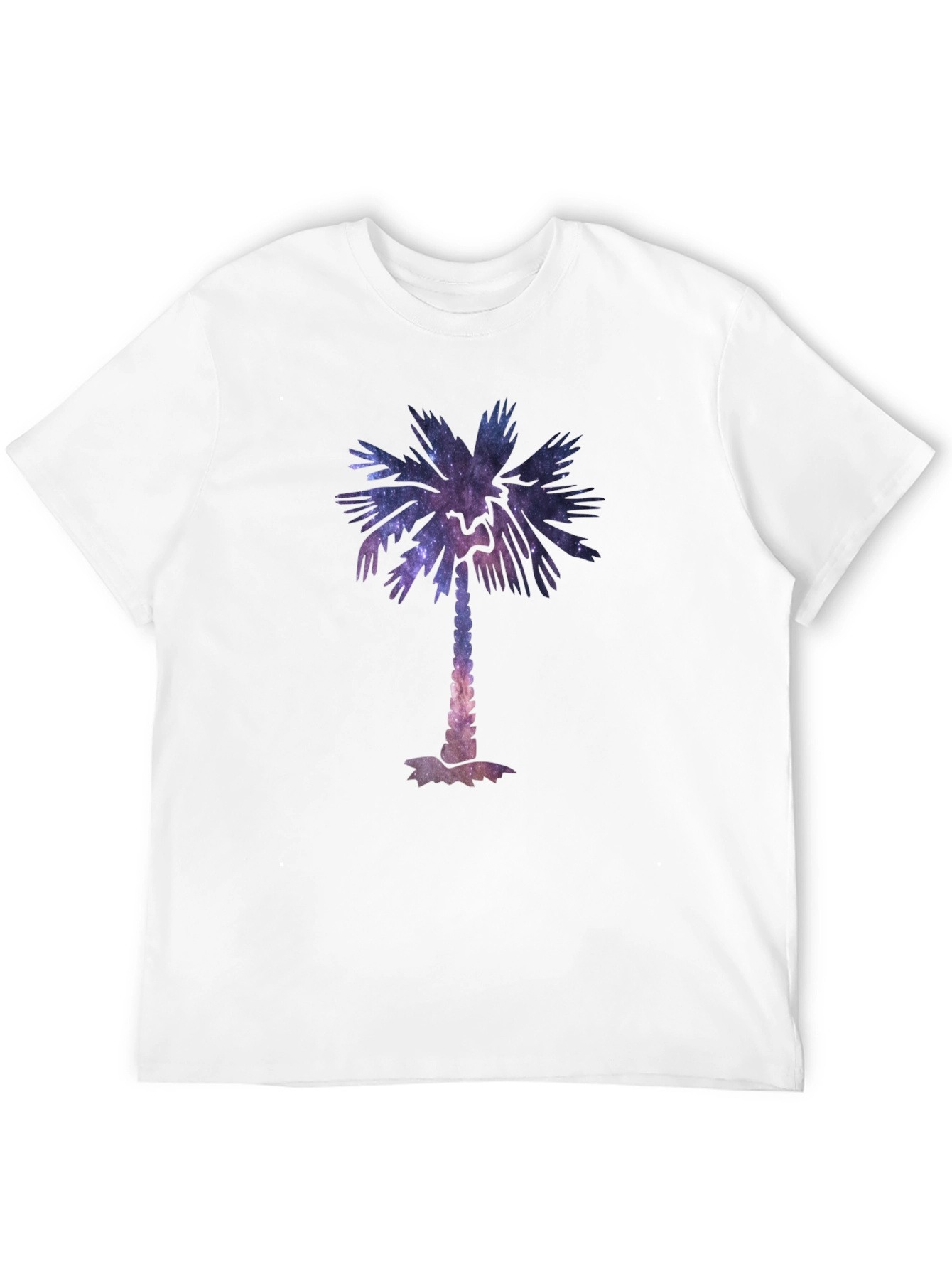 Cosmic Palm Tree Graphic Tee - Stylish Black T-Shirt