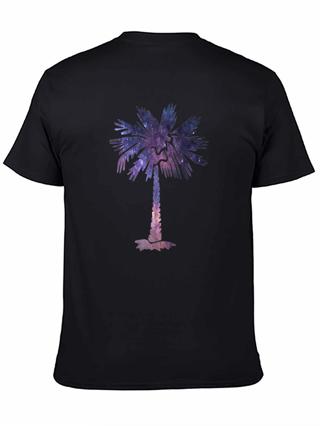 Cosmic Palm Tree Graphic Tee - Stylish Black T-Shirt