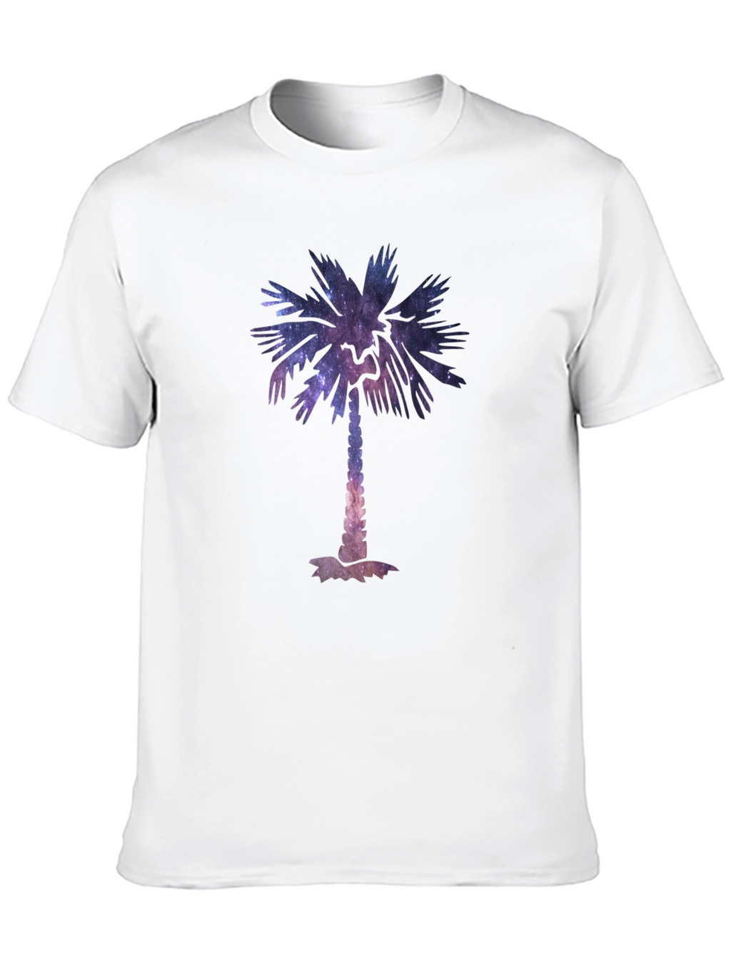 Cosmic Palm Tree Graphic Tee - Stylish Black T-Shirt