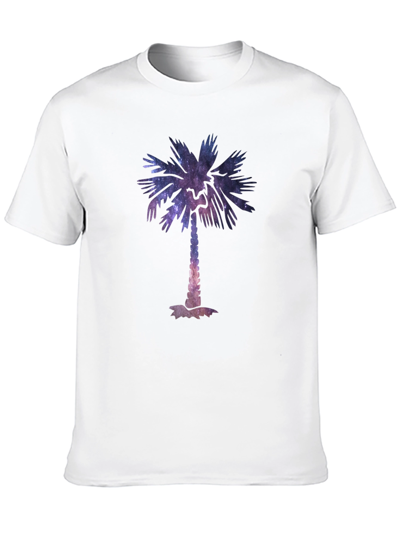 Cosmic Palm Tree Graphic Tee - Stylish Black T-Shirt