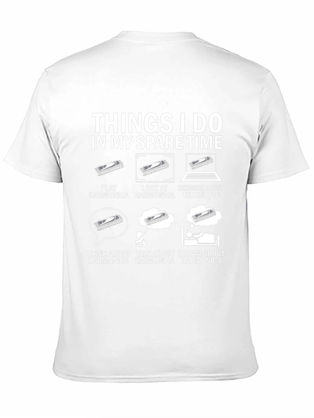Harmonica Lover T-Shirt: Spare Time Harmonica Design