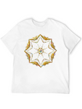 Gold Star Mandala Graphic Black T-Shirt