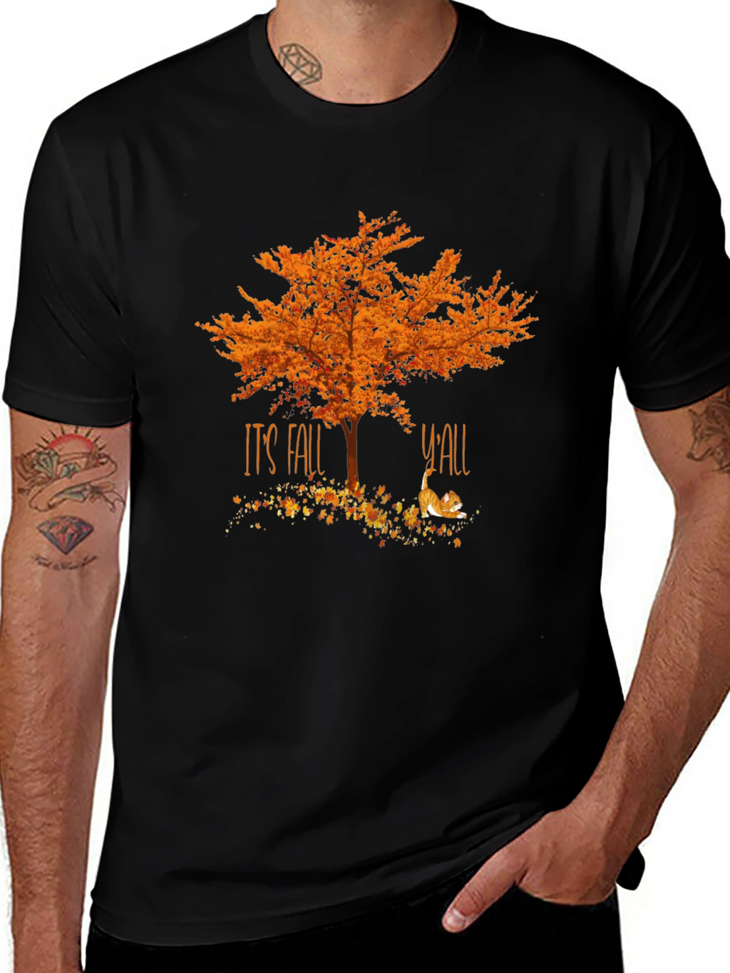 Its Fall Yall Tree Cat T-Shirt