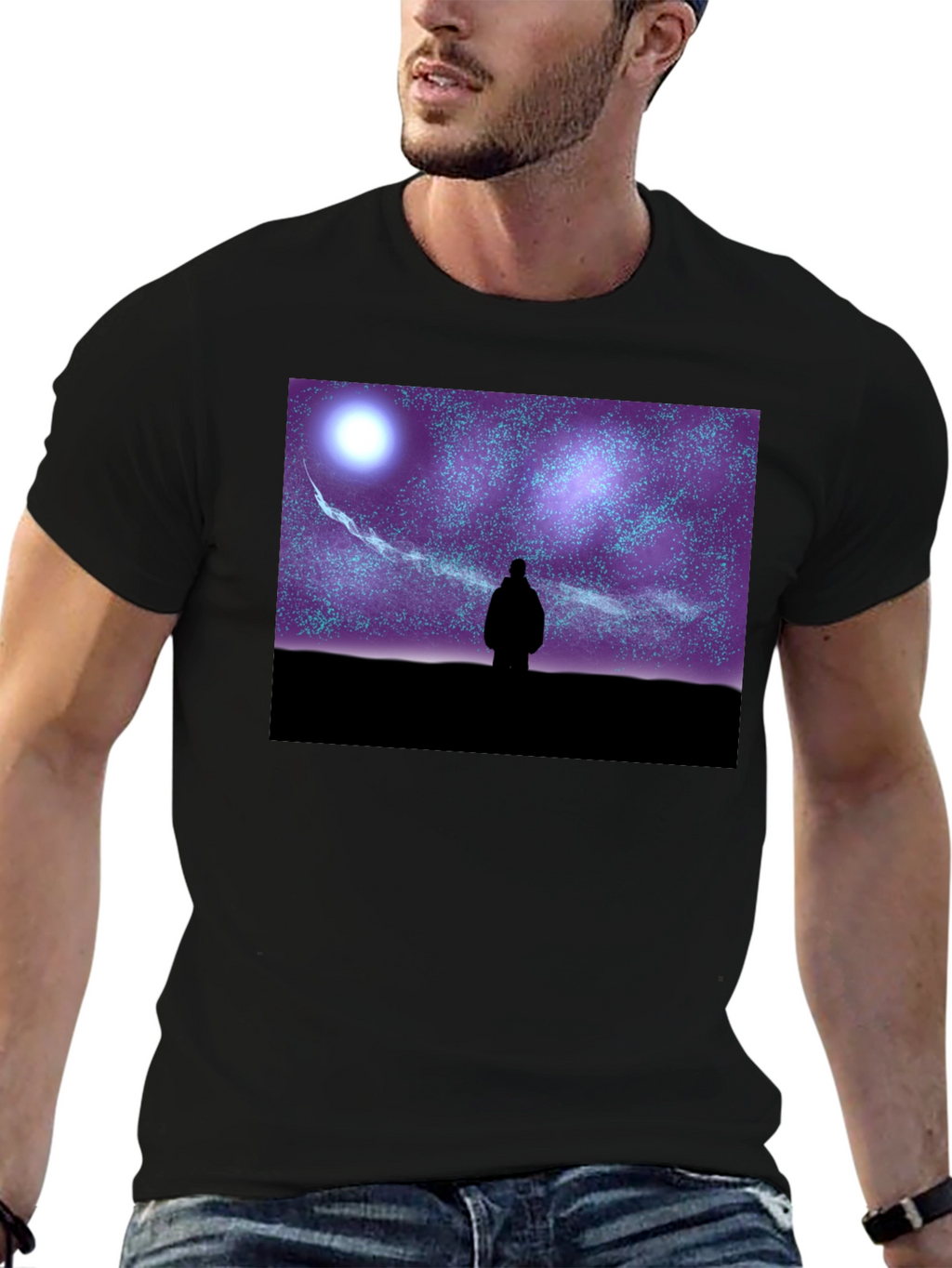 Starry Night Graphic Tee - Unisex Black T-Shirt