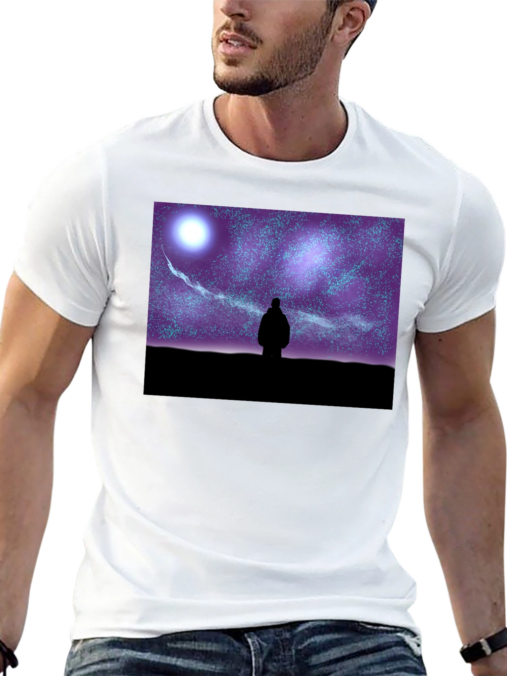 Starry Night Graphic Tee - Unisex Black T-Shirt