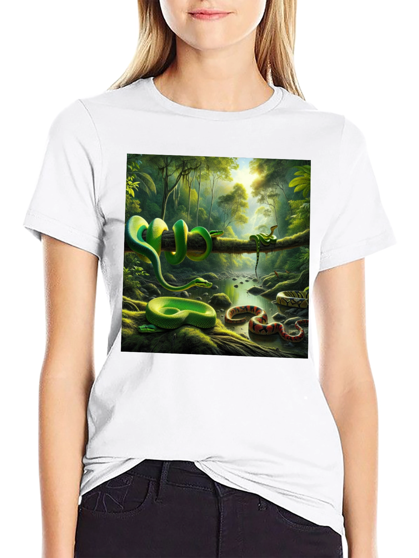 Exotic Snake Forest Graphic Tee
