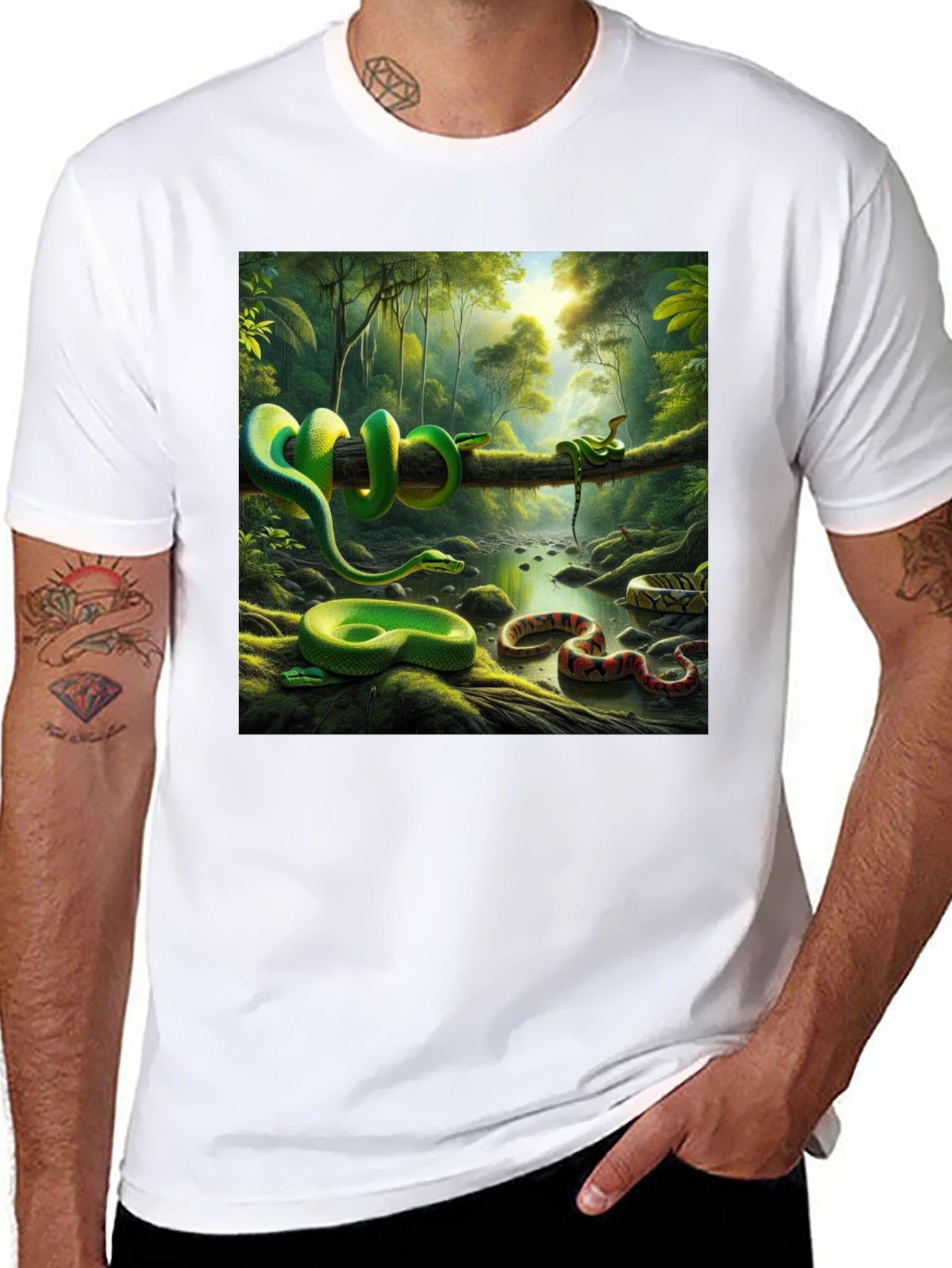 Exotic Snake Forest Graphic Tee
