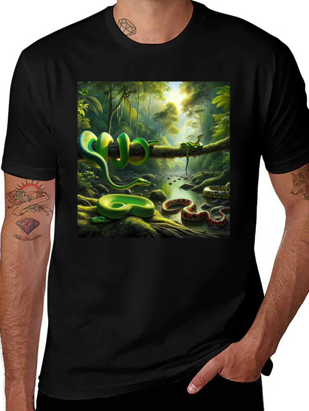 Exotic Snake Forest Graphic Tee