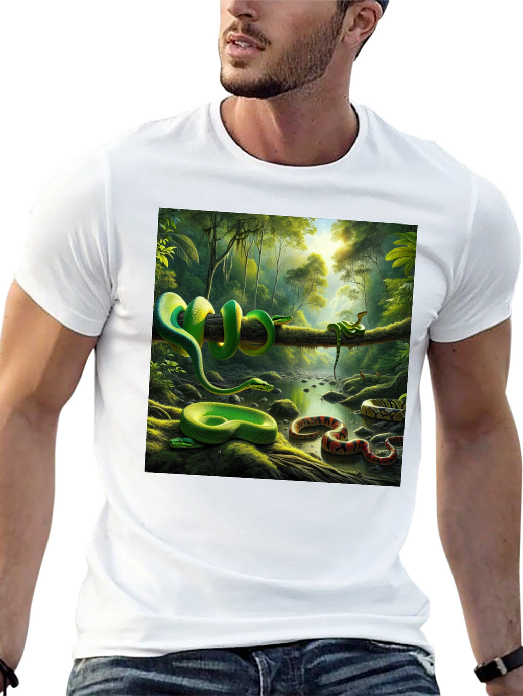 Exotic Snake Forest Graphic Tee