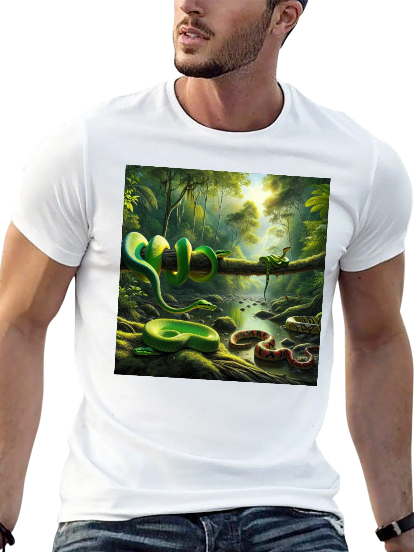 Exotic Snake Forest Graphic Tee
