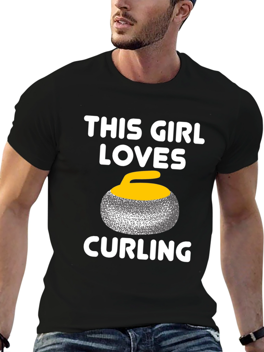 This Girl Loves Curling T-Shirt - Black