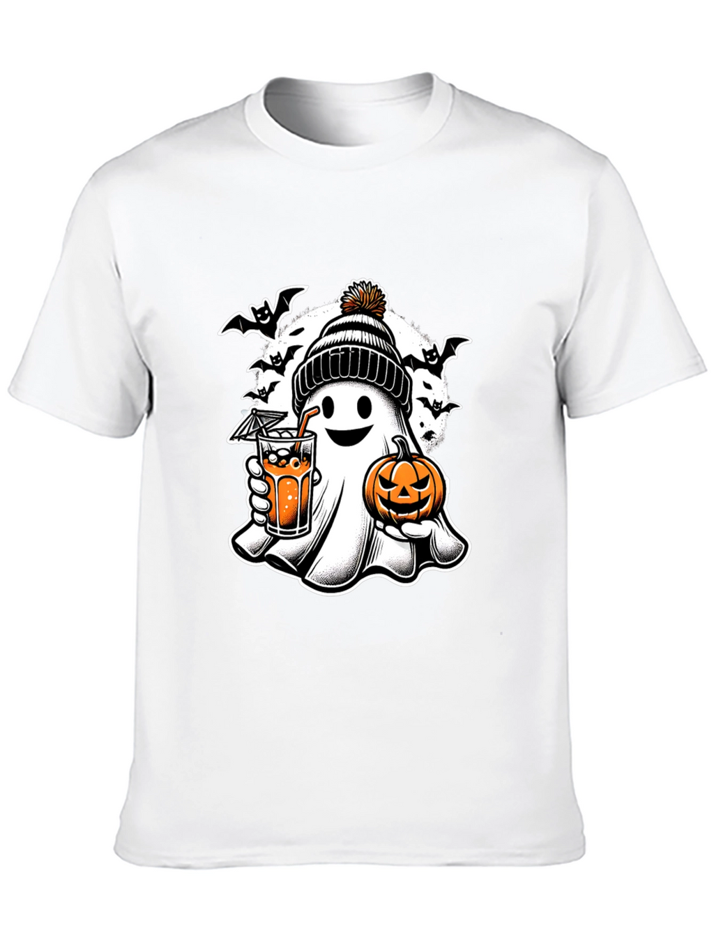 Halloween Ghost with Pumpkin T-Shirt
