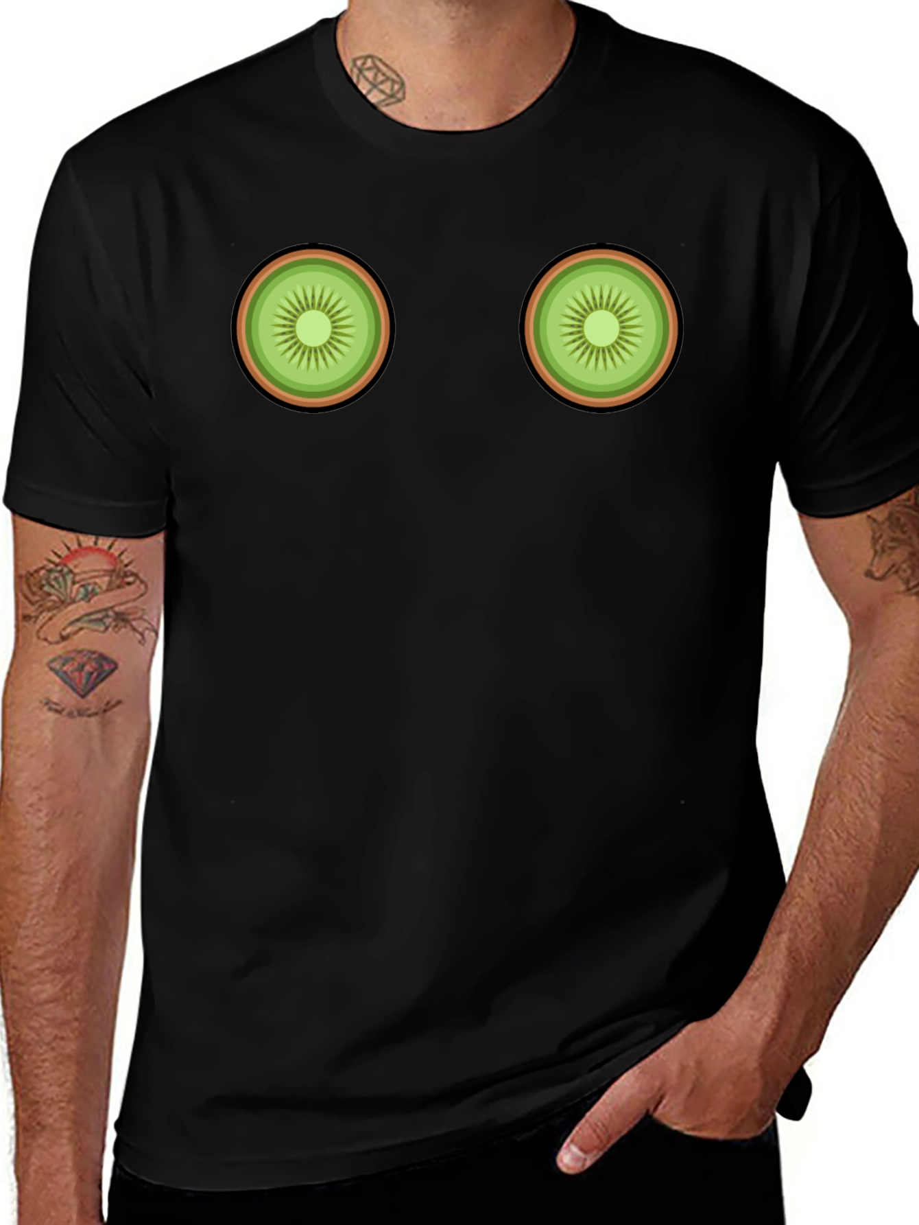 Kiwi Slice Graphic Tee - Novelty Fruit T-Shirt