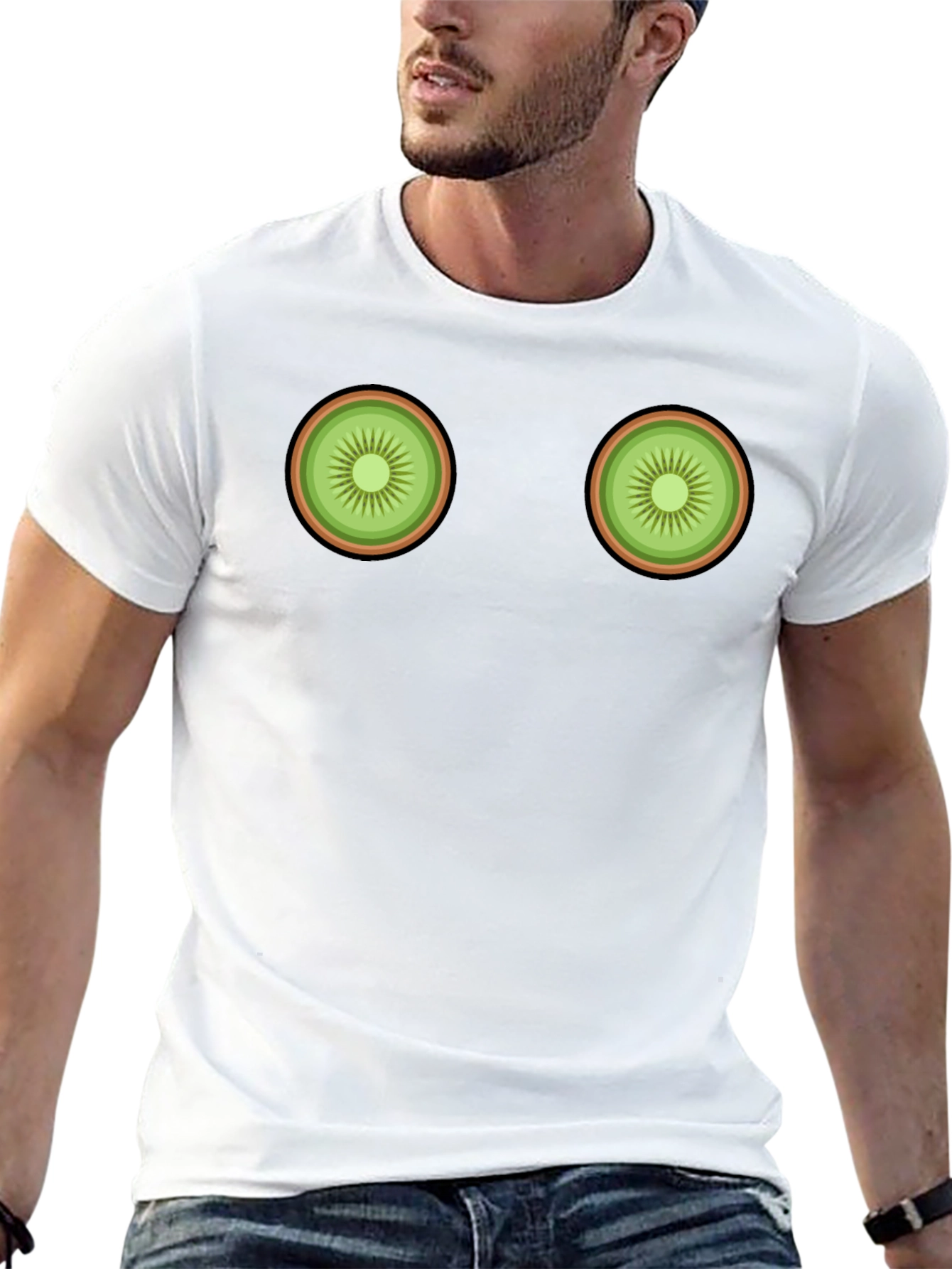 Kiwi Slice Graphic Tee - Novelty Fruit T-Shirt