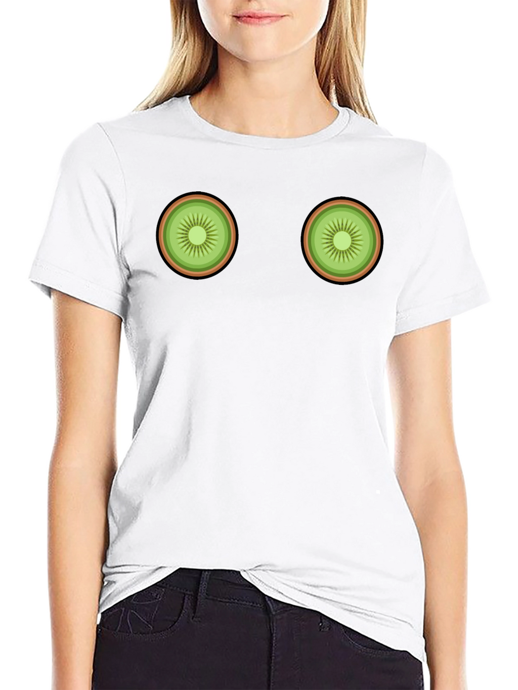 Kiwi Slice Graphic Tee - Novelty Fruit T-Shirt