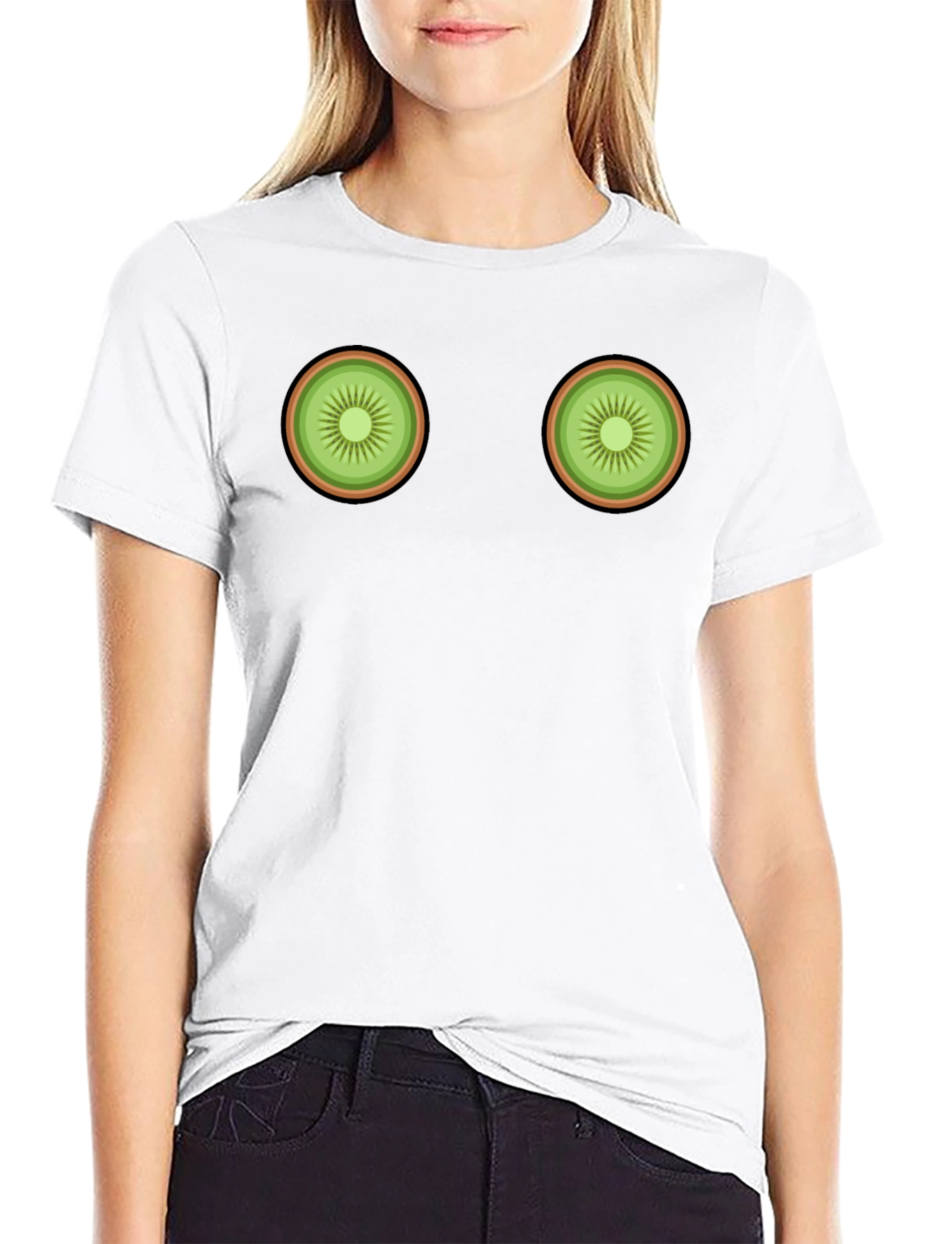 Kiwi Slice Graphic Tee - Novelty Fruit T-Shirt