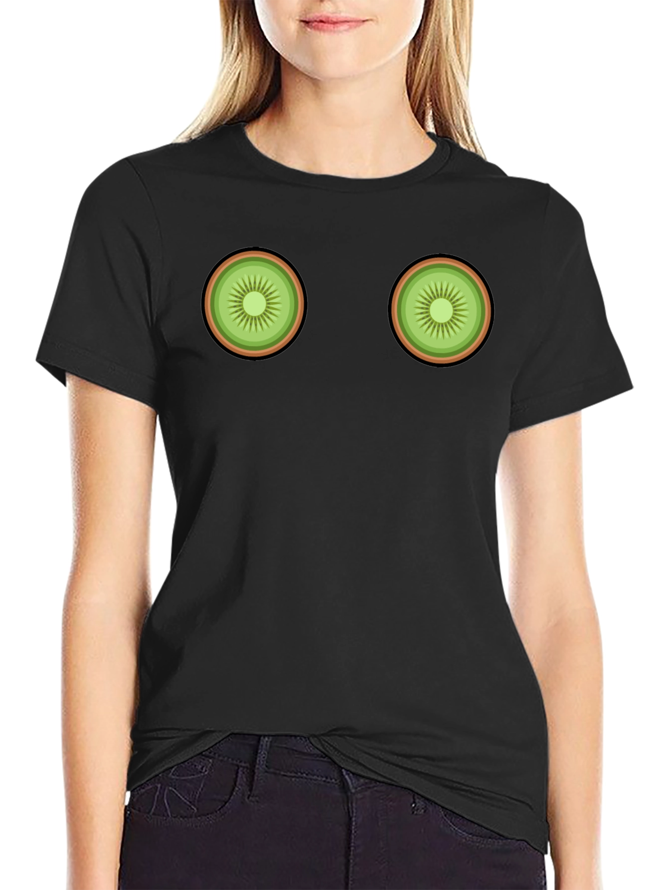 Kiwi Slice Graphic Tee - Novelty Fruit T-Shirt