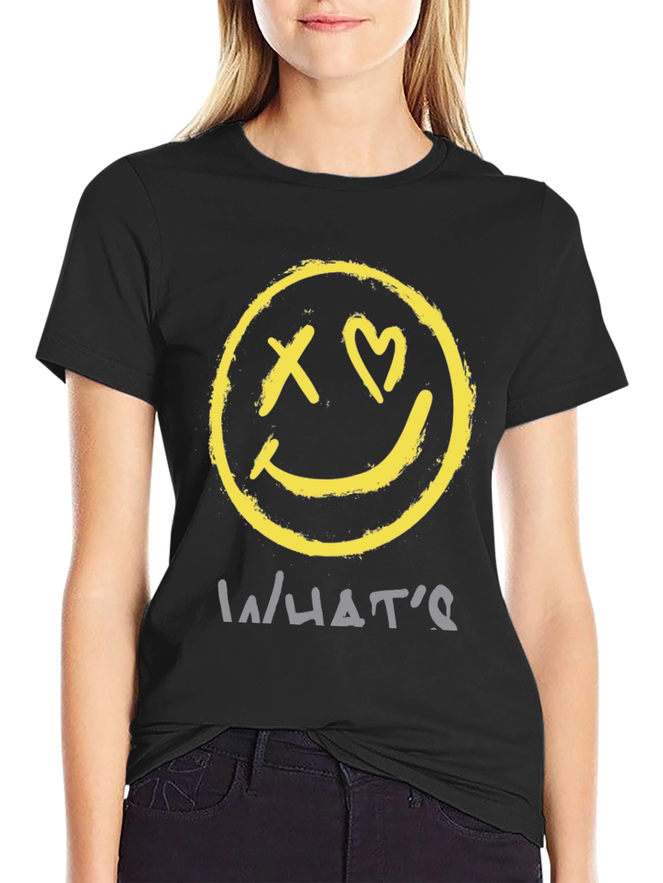 Smiley Face Graphic Tee - Whats Love?