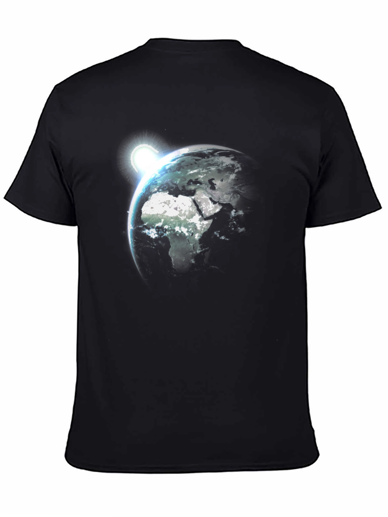 Earth Rise Graphic Tee - Black Cotton T-Shirt
