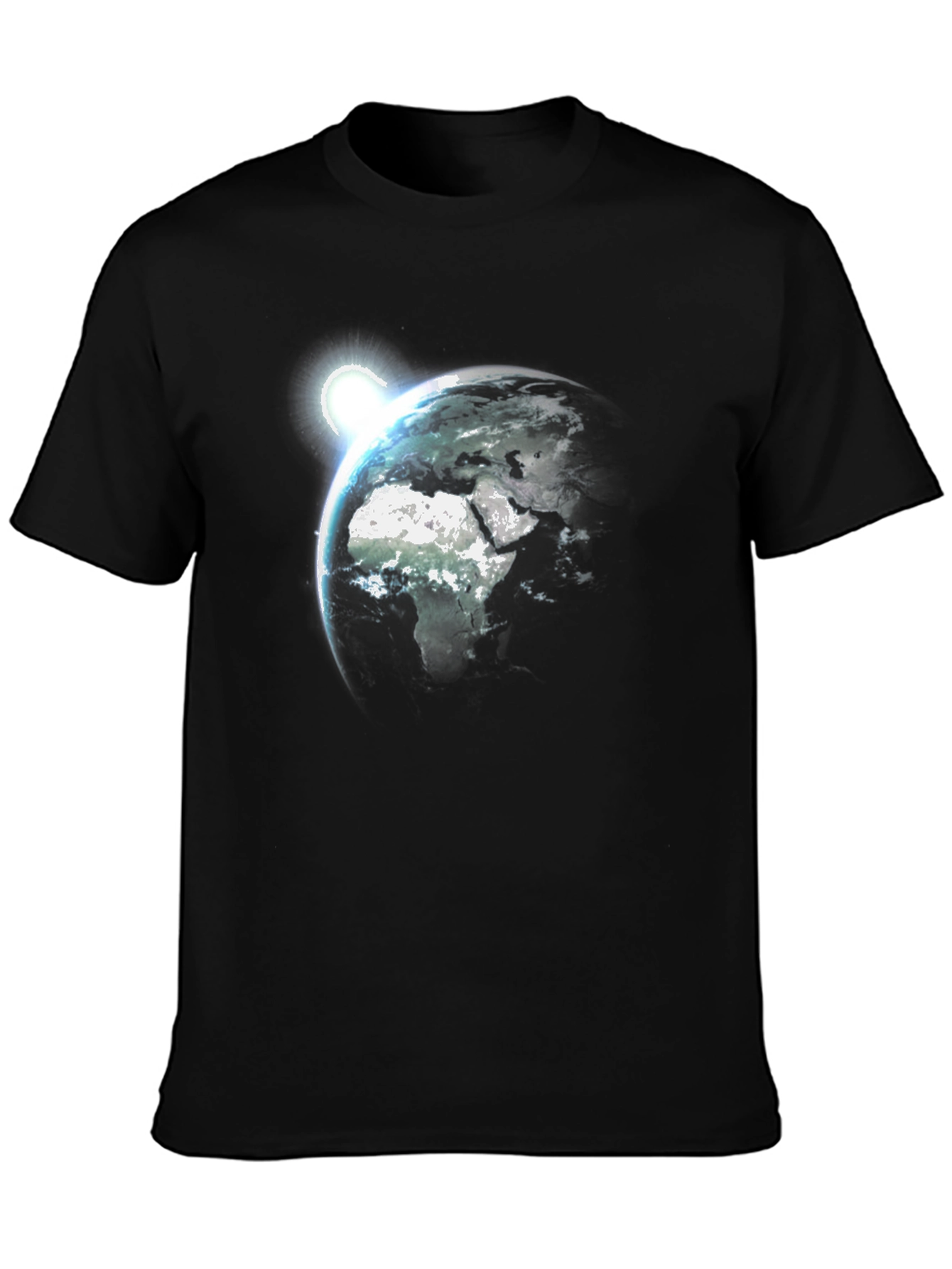 Earth Rise Graphic Tee - Black Cotton T-Shirt