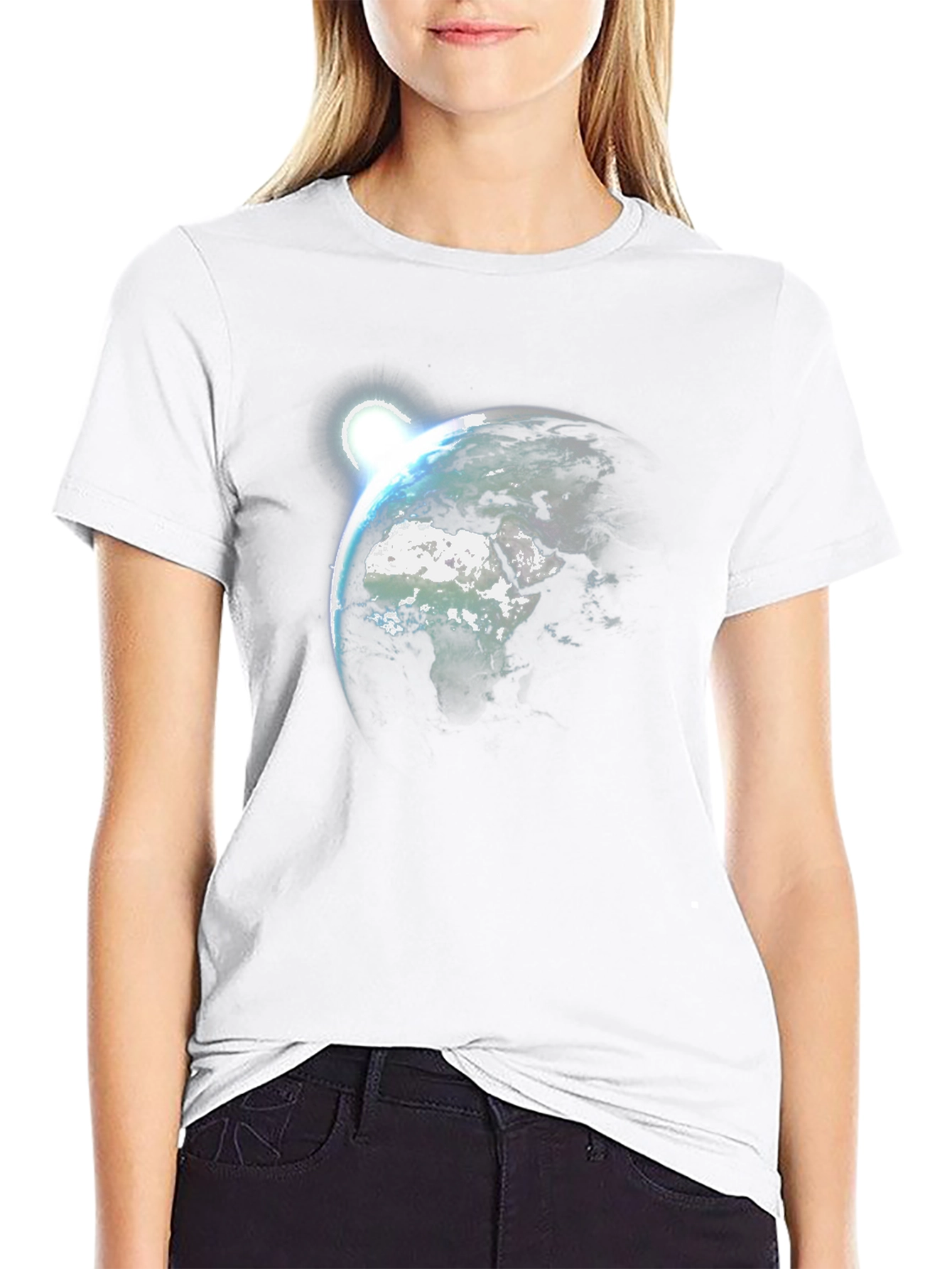 Earth Rise Graphic Tee - Black Cotton T-Shirt