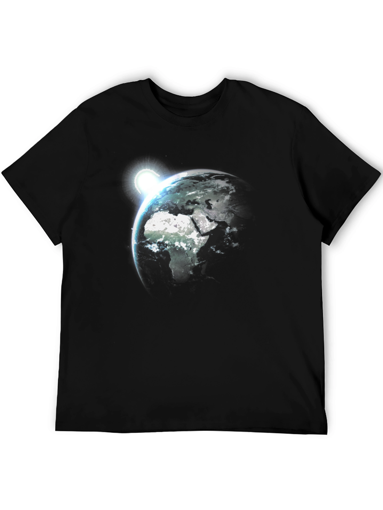Earth Rise Graphic Tee - Black Cotton T-Shirt