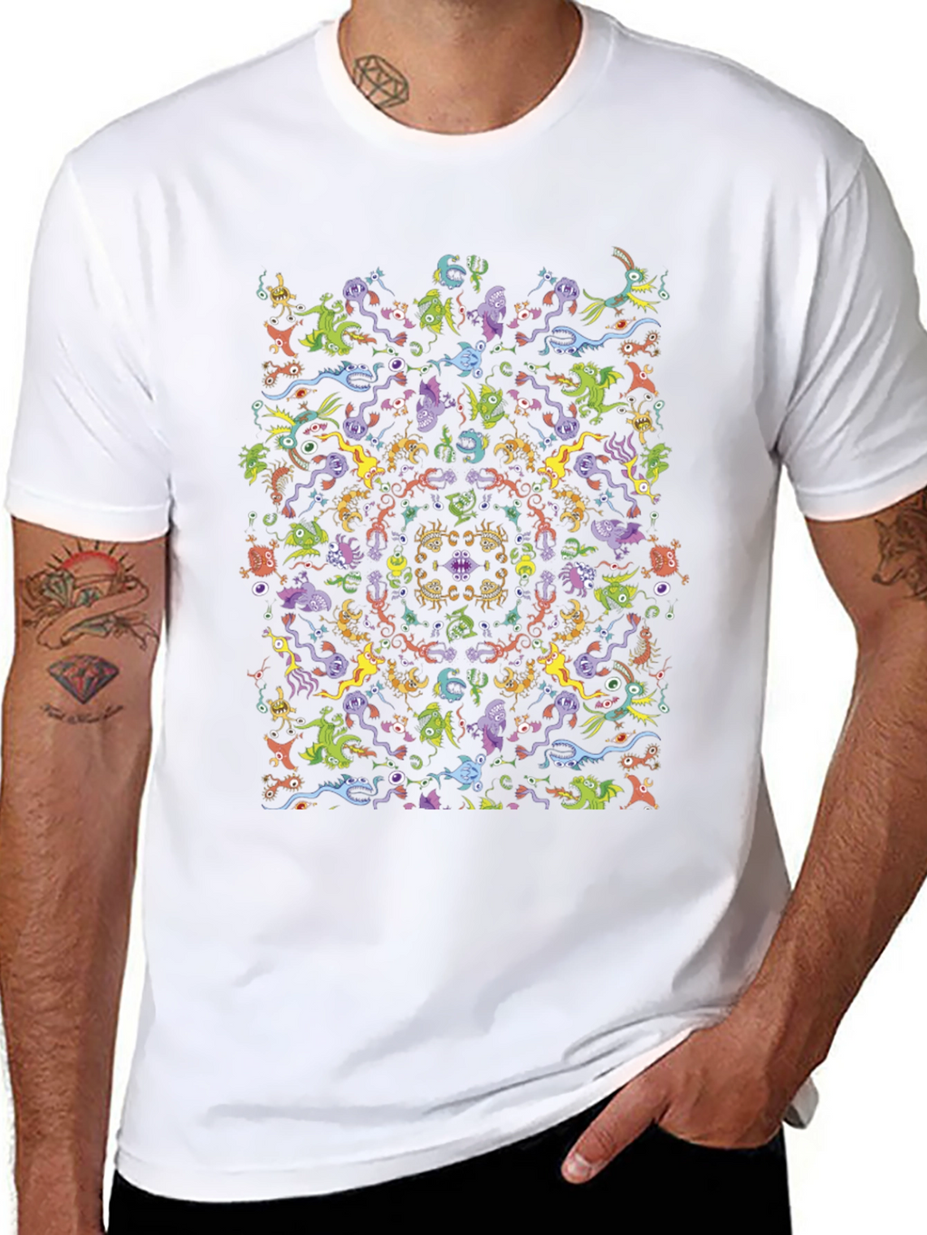 Kaleidoscopic Monster T-Shirt - Black