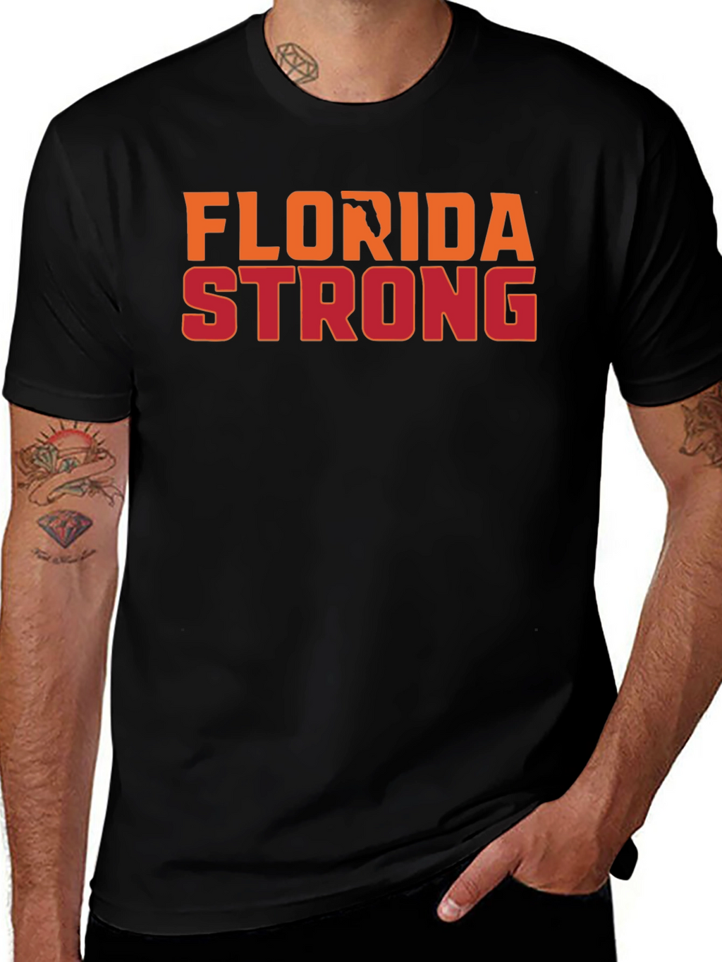 Florida Strong Graphic Tee - Black Cotton
