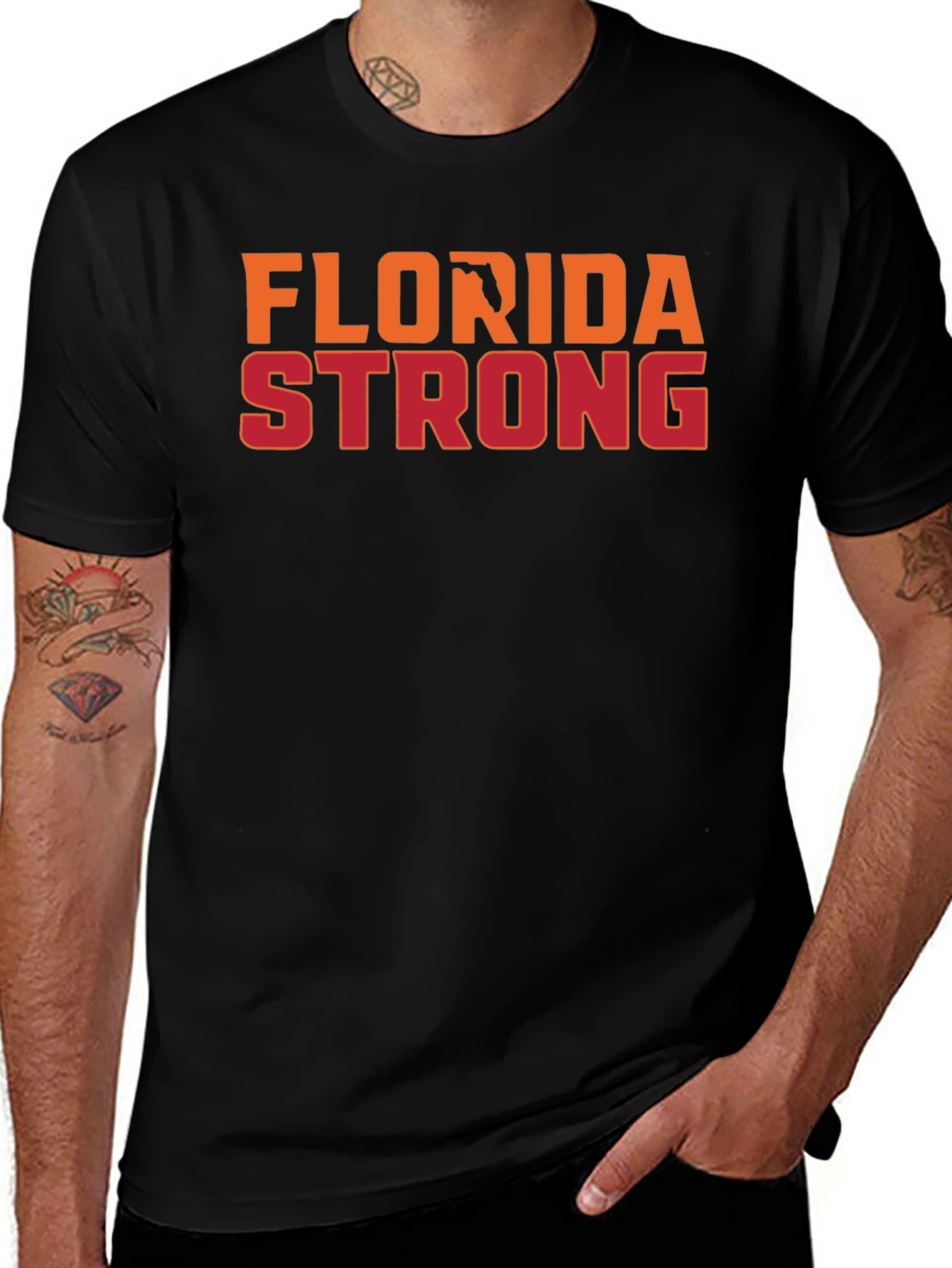 Florida Strong Graphic Tee - Black Cotton