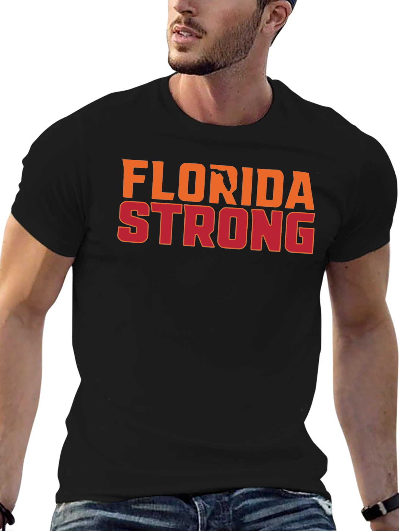 Florida Strong Graphic Tee - Black Cotton