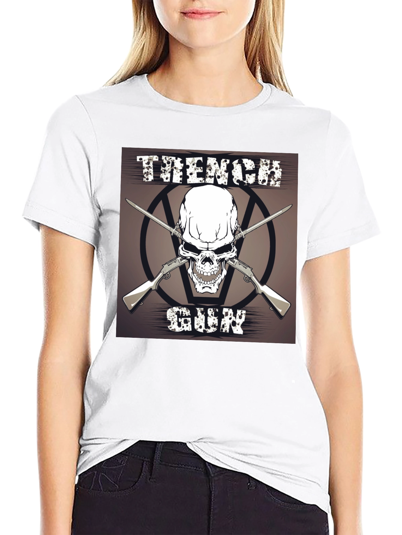 Skull & Guns Graphic T-Shirt - Black