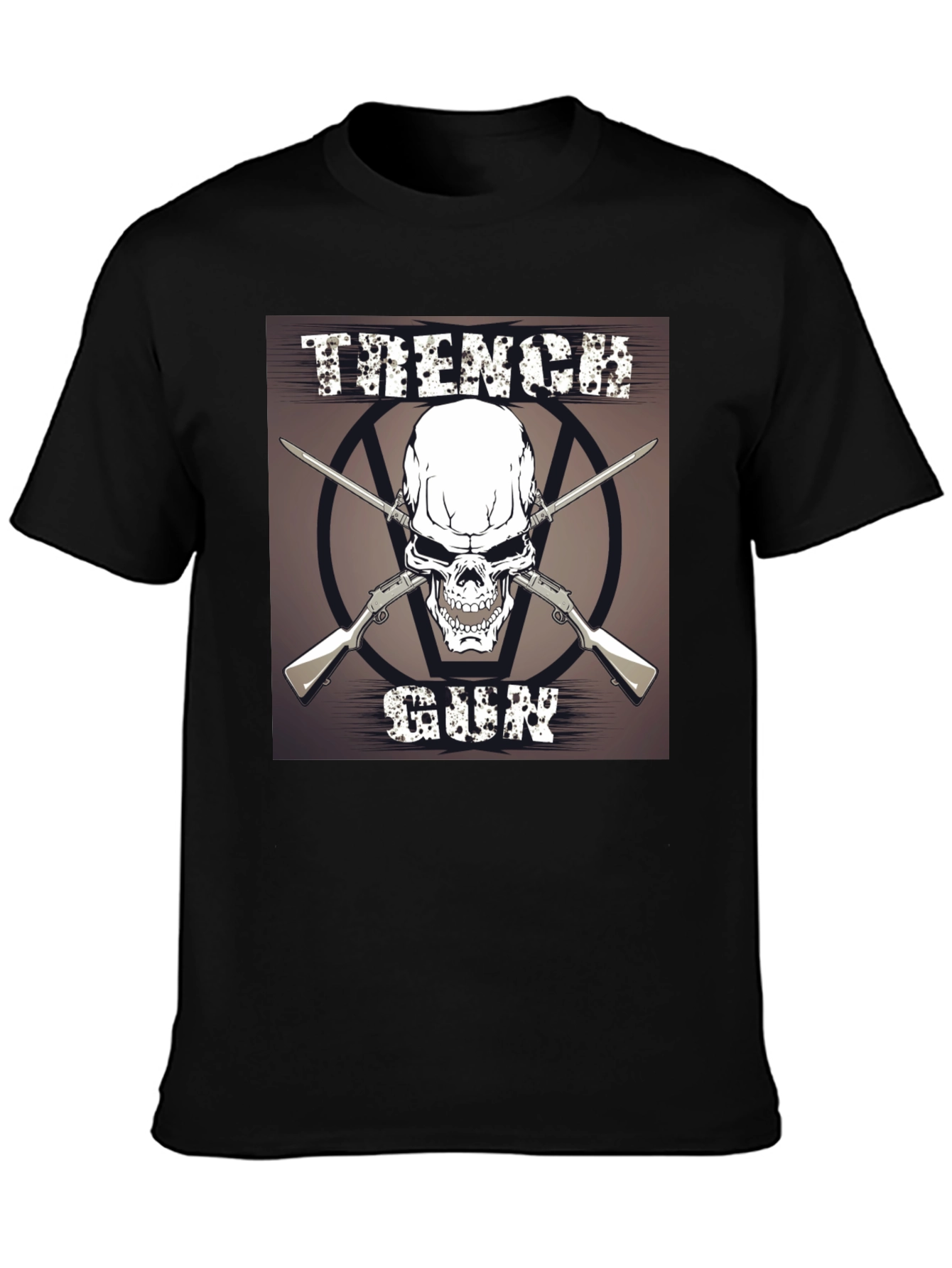 Skull & Guns Graphic T-Shirt - Black