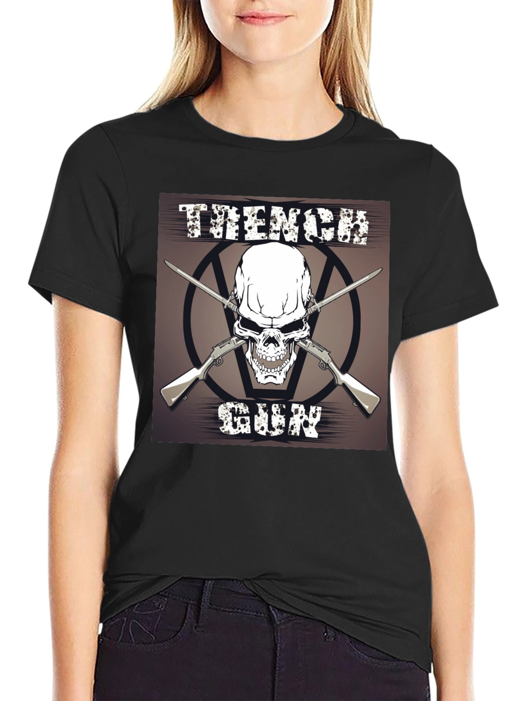 Skull & Guns Graphic T-Shirt - Black