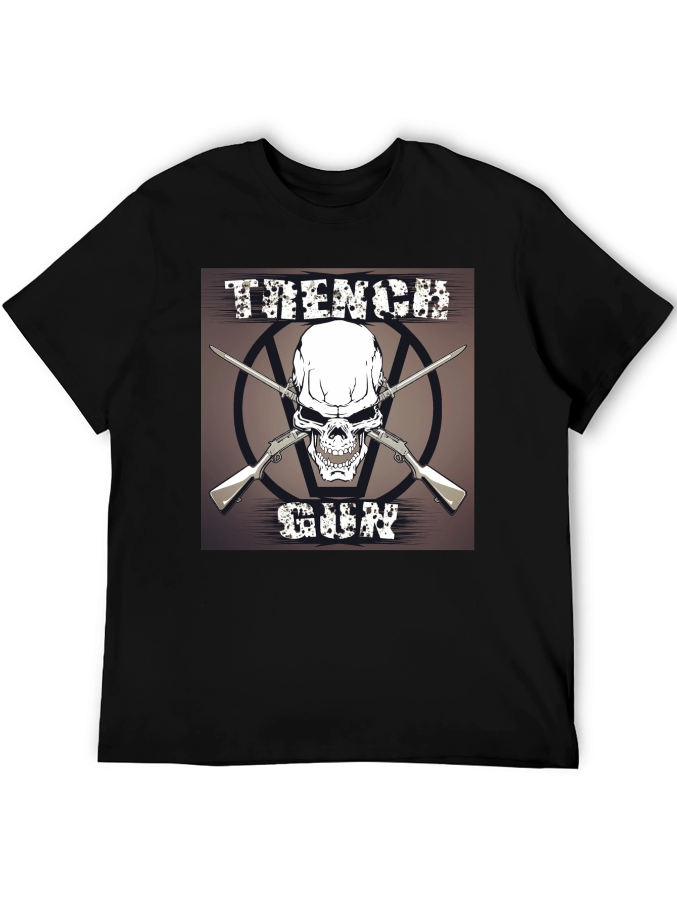 Skull & Guns Graphic T-Shirt - Black