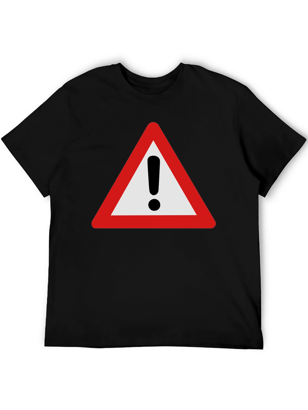 Warning Sign Graphic T-Shirt - Black Cotton Tee