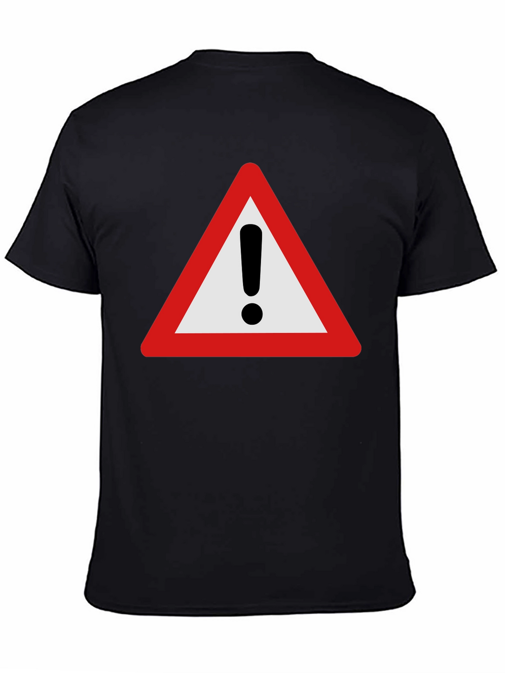 Warning Sign Graphic T-Shirt - Black Cotton Tee